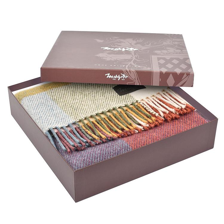 Шерстяной плед Арекипа в красную, коричневую и синюю клетку, 120x180 см Arequipa Plaid Red Brown Blue 120x180 cm