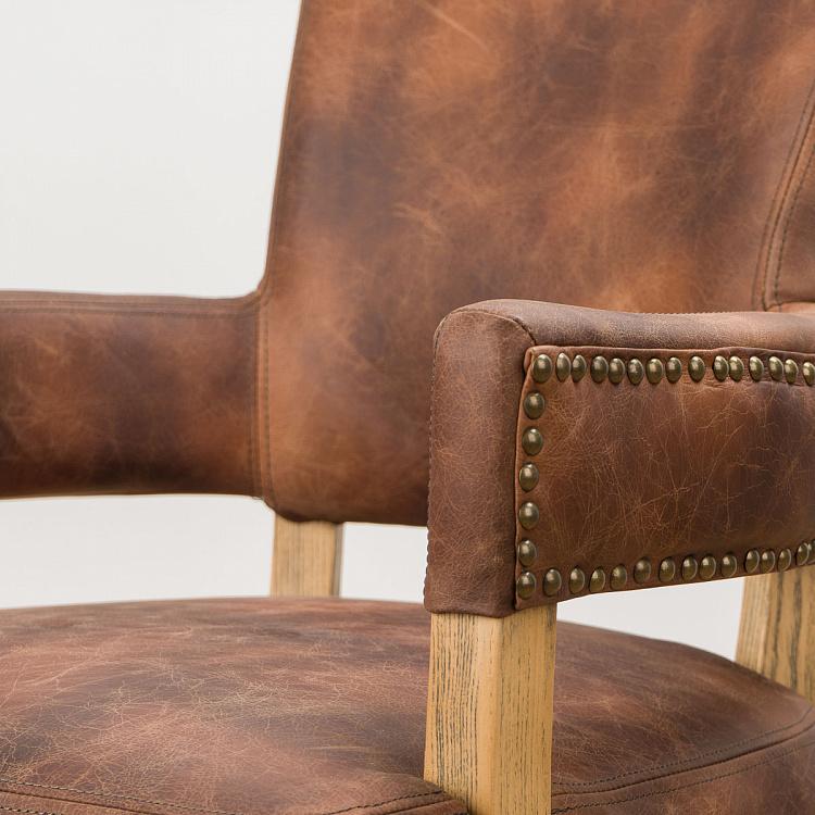 Стул Ньюпорт с подлокотниками, светлые ножки Newport Dining Chair, Oak Brown