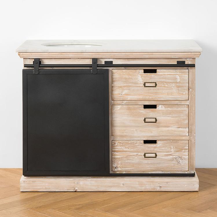 Тумба с раковиной и раздвижной дверью Карелия Karelia Single Vanity With Sliding Door DB