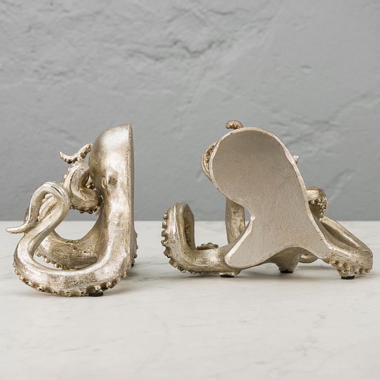 Набор из двух держателей для книг Золотые осьминоги Bookend Golden Octopuses