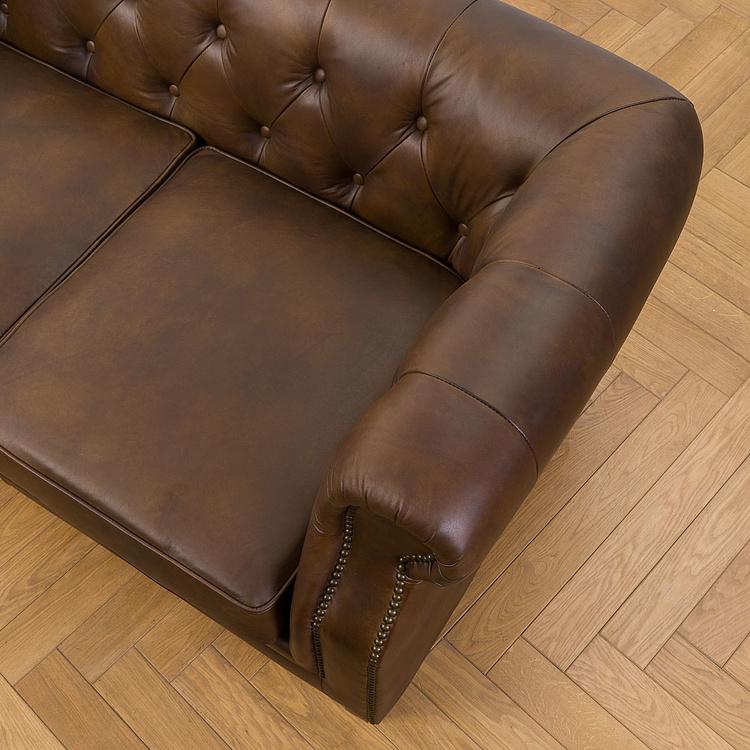 Двухместный диван Парламент, красно-коричневые ножки Parlament 2 Seater, Red Brown Wood D