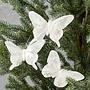 Набор из 3-х ёлочных игрушек Set Of 3 Plume Butterflies On Clip White 11 cm