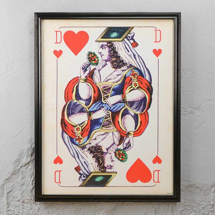 Картина-принт Червовая Дама Cards Dame Hearts