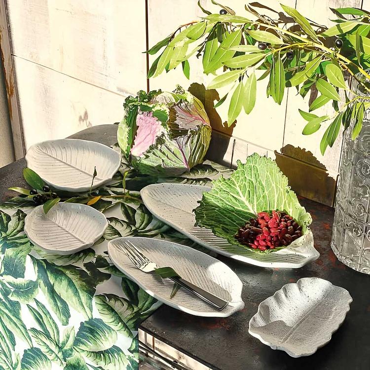 Длинное сервировочное блюдо-лист Зельда, L Zelda Plate Leaf Elongated Large