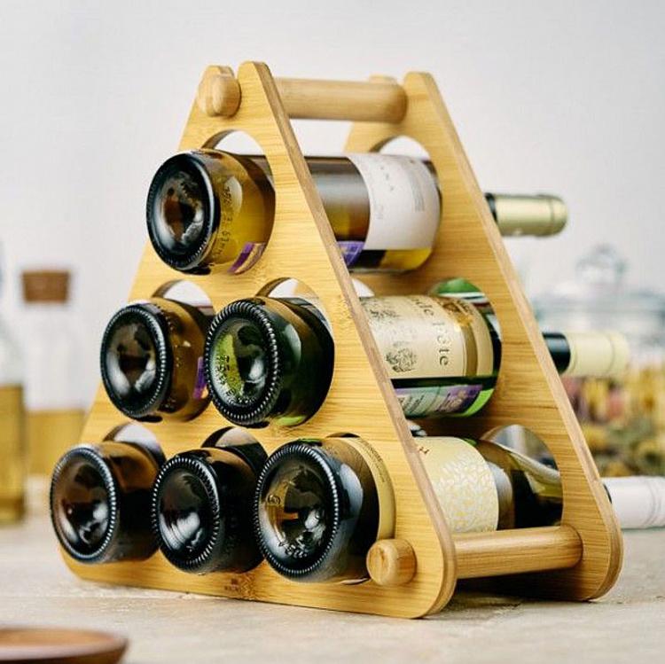 Бамбуковая подставка на шесть бутылок Время для вина Wine Time 6 Bottles Stand