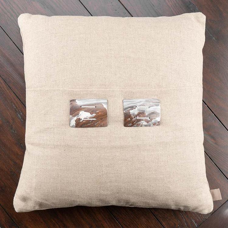 Декоративная льняная подушка 69 69 Cushion