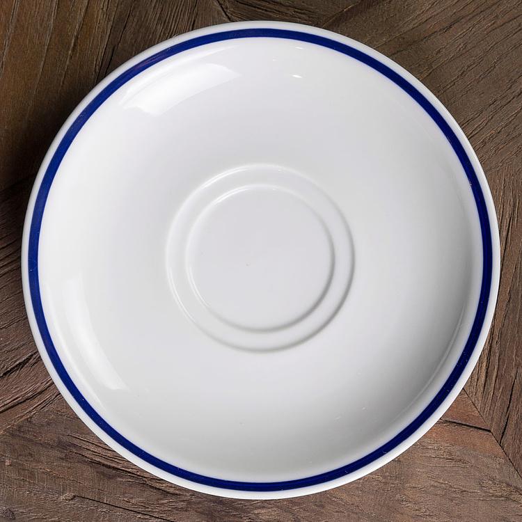 Чашка и блюдце для завтрака Синяя полоска Filo Blue Breakfast Cup And Saucer