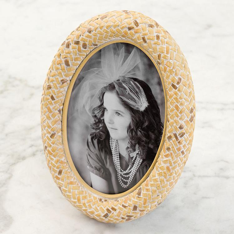 Овальная рамка для фото с кирпичным узором Yellow Brick Round Photo Frame