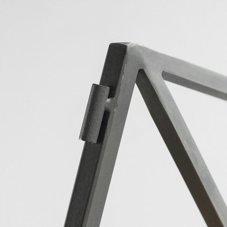 Железный стеллаж со стеклянными полками Зигзаг Iron Shelf Zig Zag Metal And Glass