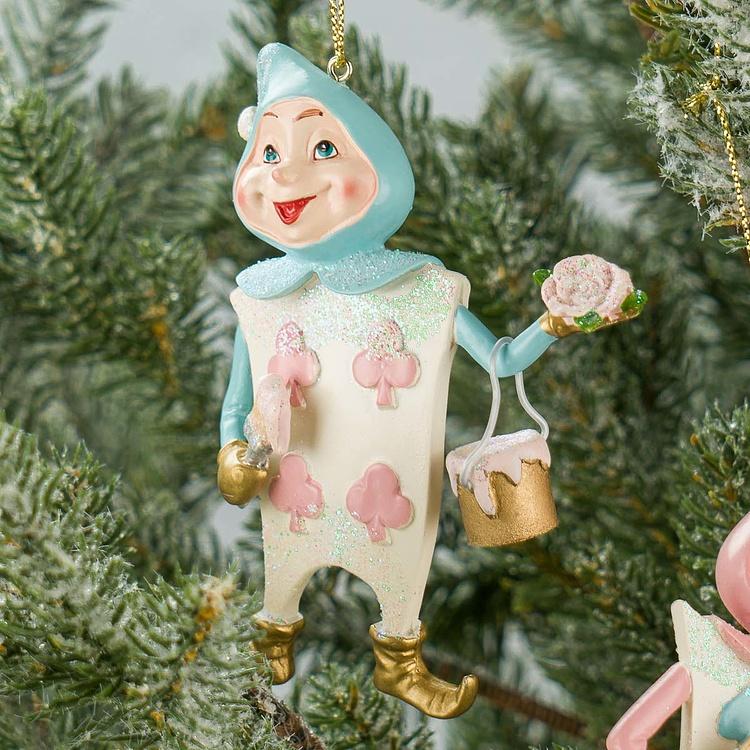 Набор из двух ёлочных игрушек Игроки в карты Set Of 2 Playing Card Men Pink Blue 10 cm