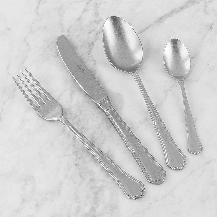 Набор из 24 столовых приборов на 6 персон по 4 предмета Сеттеченто Set Of 24 Cutlery Pieces Settecento Stone Washed