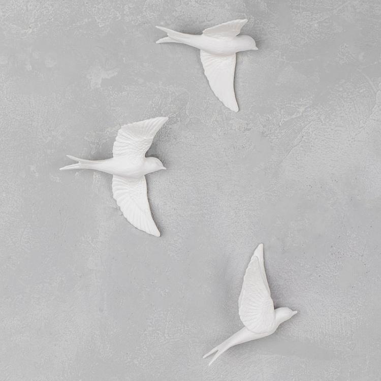 Набор из трёх настенных украшений Птицы Set Of 3 Wall Birds