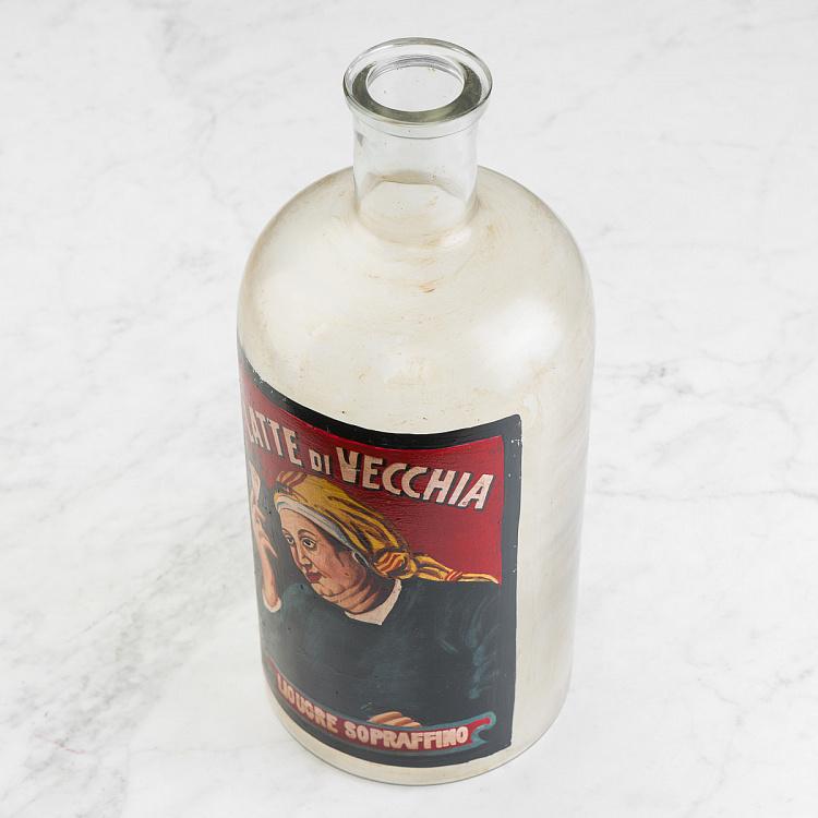 Бутыль с ручной росписью Латте ди Веккья Handpainted Glass Bottle Latte Di Vecchia