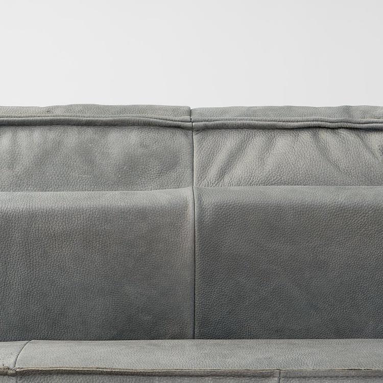 Трёхместный кожаный диван Сити, ножки цвета латуни City 3 Seater, Brass Metal Leather RM