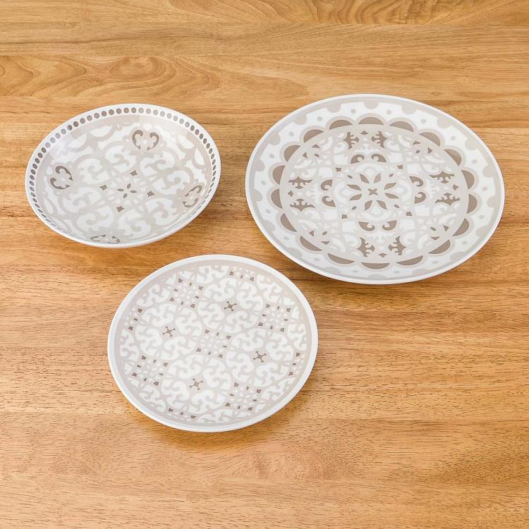 Набор из трёх тарелок Коричневая луна Set Of 3 Plates Moon Brown