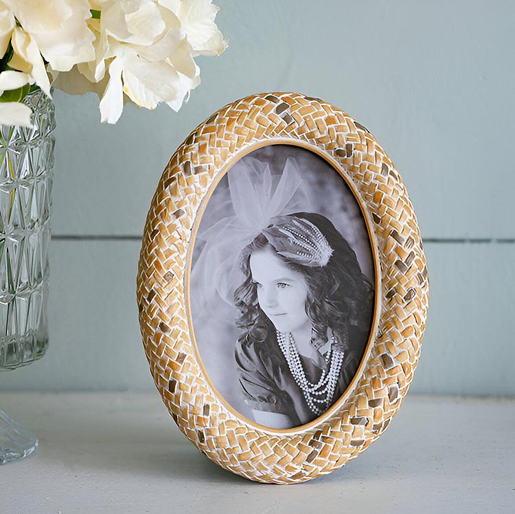 Овальная рамка для фото с кирпичным узором Yellow Brick Round Photo Frame