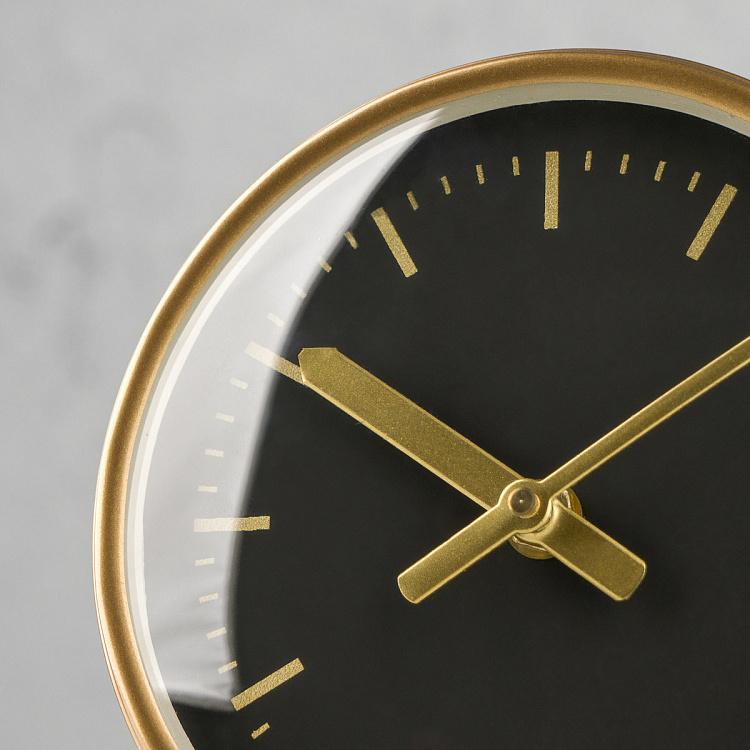Настольные круглые часы на подставке с латунной отделкой Table Clock Brass Finish