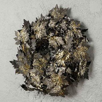 Gilt Maple Leaf Wreath Black Gold 60 cm