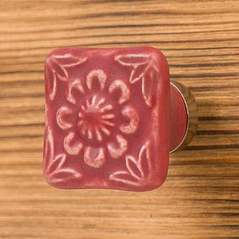 Square Etched Sandstone Ceramic Knob
