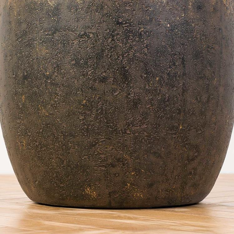 Кашпо-чаша Эффектори Металл золотая патина, L Effectory Metal Bowl Pot Rough Gold Patina Large