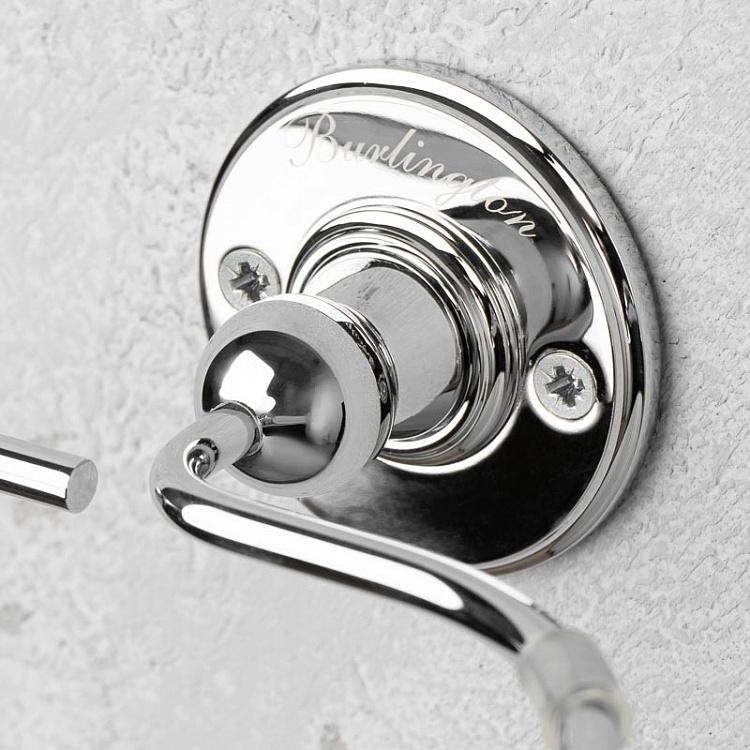 Настенная овальная белая мыльница в подставке цвета хром Soap Dish Chrome And White