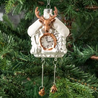Deer Pendulum Clock Glass Hanger 13 cm
