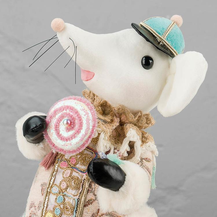 Статуэтка Мышка в костюме с цветочным узором и леденцом Floral Mouse With Suit And Lollipop