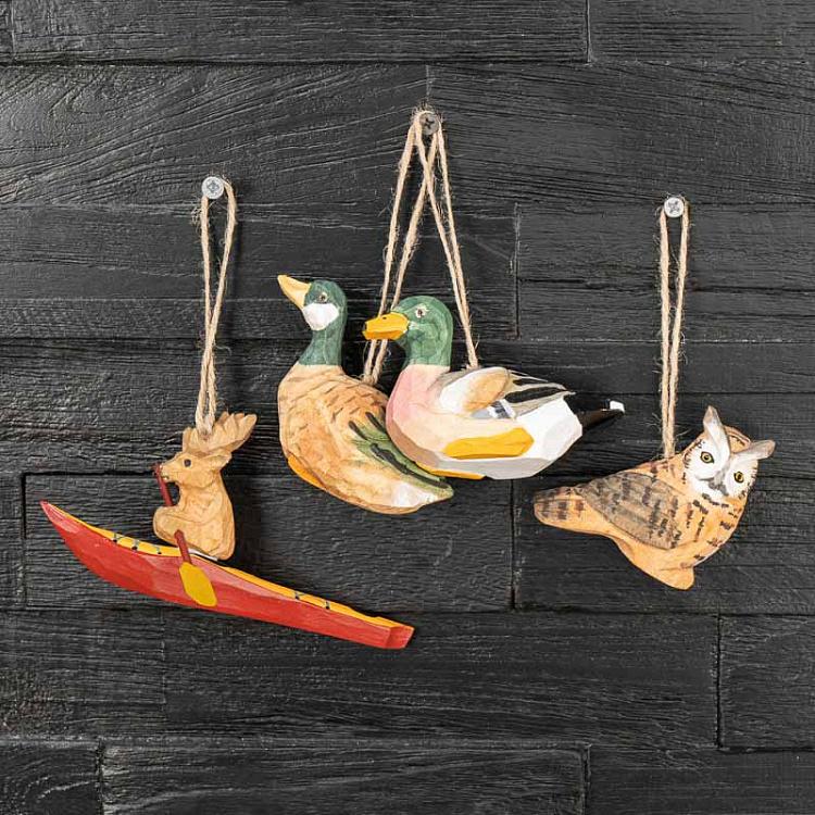 Подвесное украшение Гусь Hanging Wooden Goose 9 cm