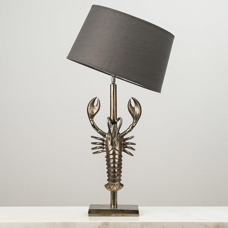 Настольная лампа с абажуром Лобстер Lobster Table Lamp Silver With Shade