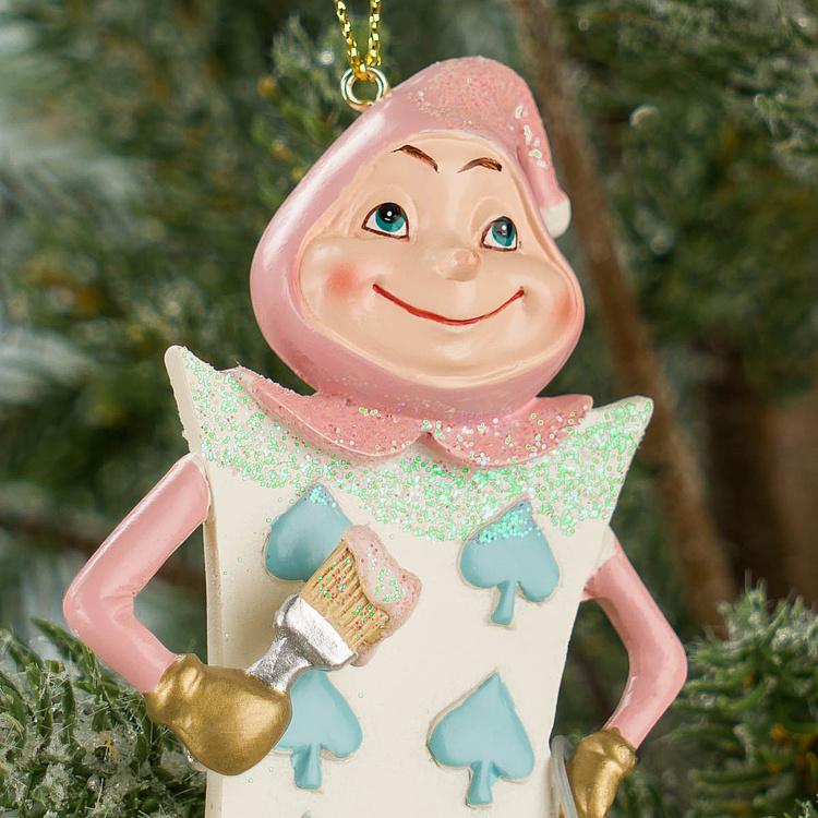 Набор из двух ёлочных игрушек Игроки в карты Set Of 2 Playing Card Men Pink Blue 10 cm