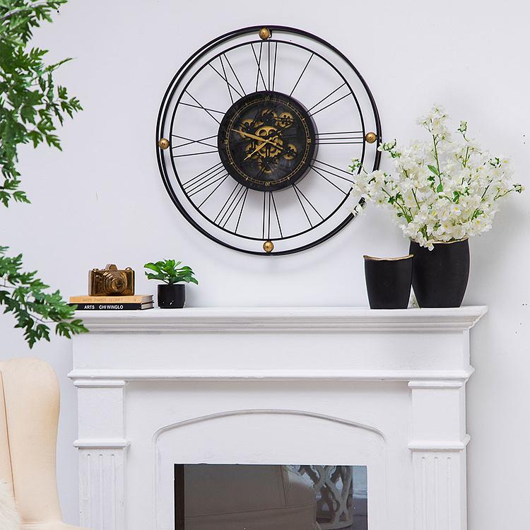 Настенные часы Индастриал с шестерёнками Industrial Wall Clock With Gears