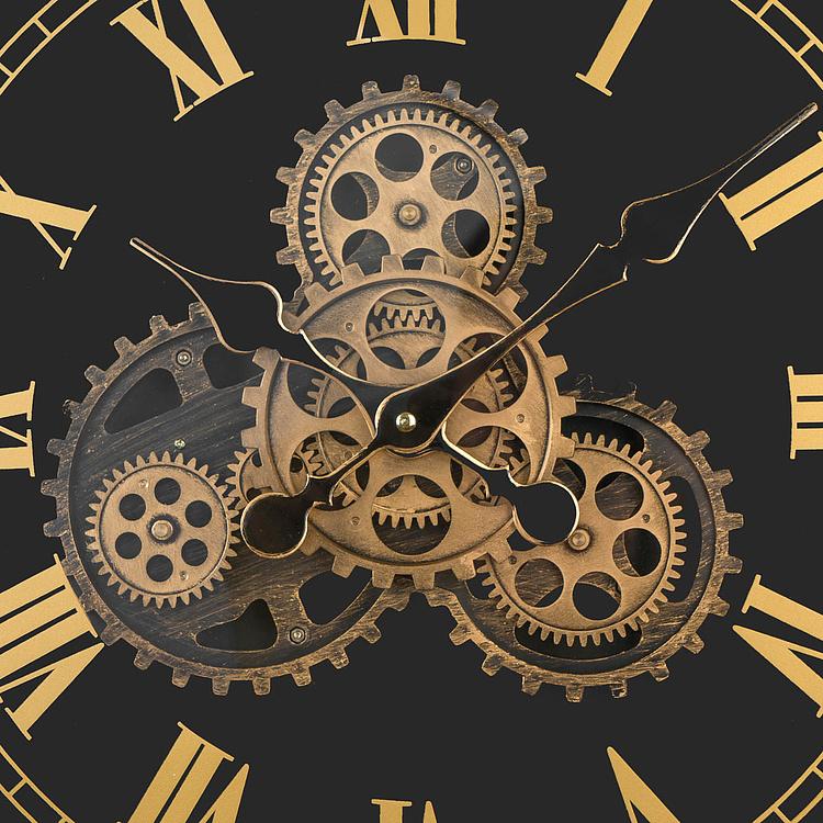 Настенные часы Индастриал Антик с шестерёнками Industrial Antique Look Wall Clock With Gears