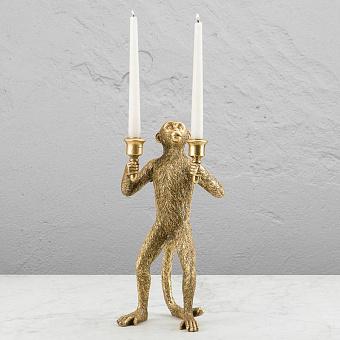 Monkey Candle Holder Gold