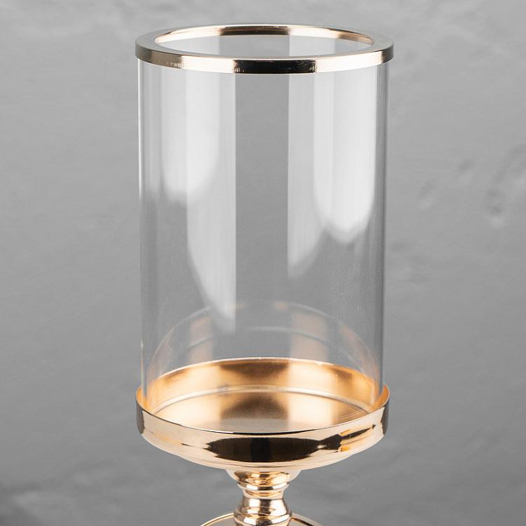 Металлический подсвечник с зеркалом Metal Mirror Candle Holder Gold