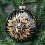 Ёлочная игрушка Glass Jewel 3D Bee Ball Black/Gold 12 cm
