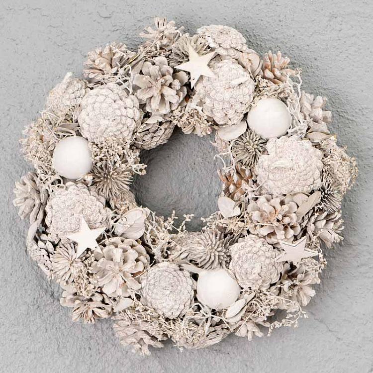 Новогодний венок с шарами и звёздами Balls And Stars Wreath 30 cm