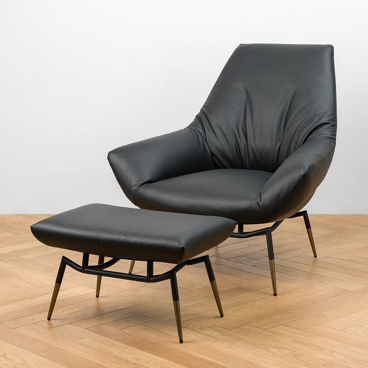 Кресло Бельфьоре с высокой спинкой, бронзовые ножки Belfiore High Back Armchair, Bronze