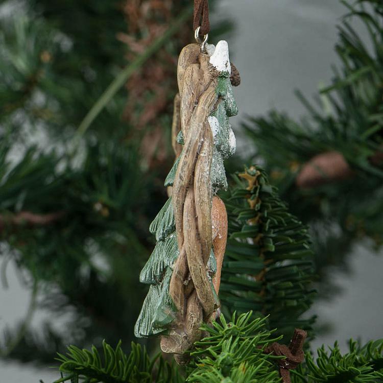 Набор из трёх ёлочных игрушек Олени и лиса в венке Set Of 3 Deers And Fox In Wreath 10 cm