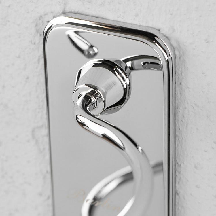 Настенный белый дозатор для жидкого мыла в подставке цвета хром Single Soap Dispenser Chrome