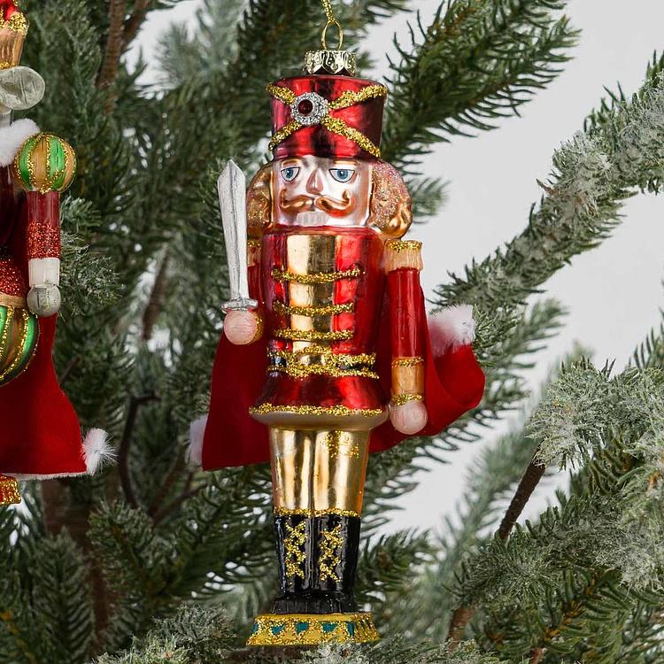 Набор из двух ёлочных игрушек Мышиный король и Щелкунчик Set Of 2 Glass Mouse King And Nutcracker 16,5 cm