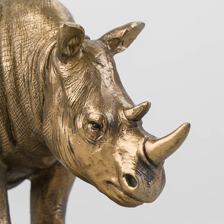 Набор из двух держателей для книг Носорог на прямоугольной подставке Bookend Rhino On Rectangular Stand