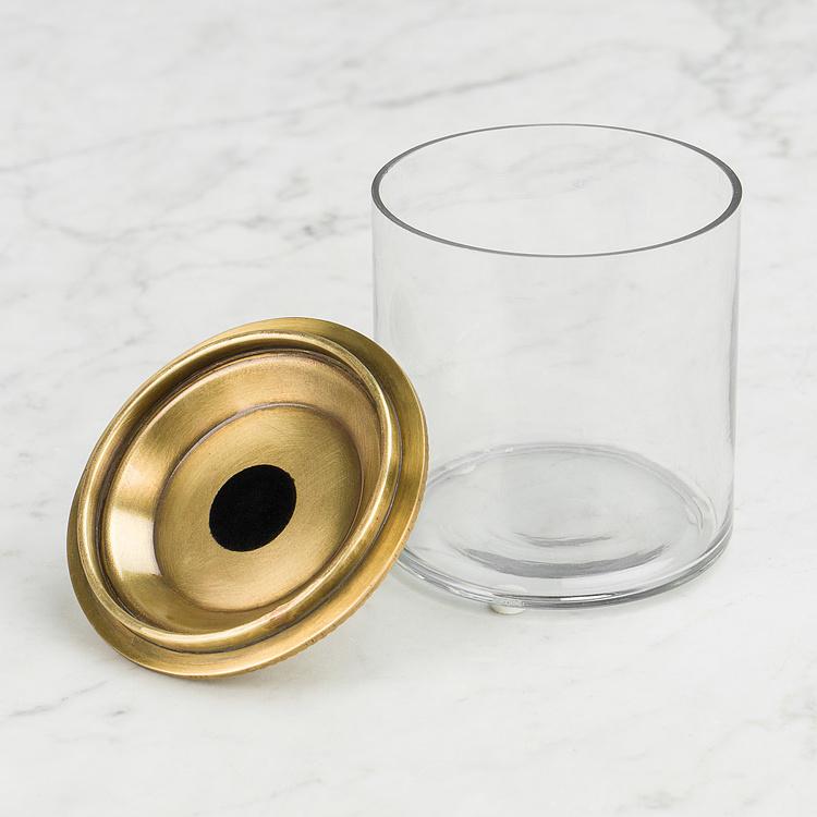 Ёмкость для хранения с латунной лисичкой на крышке Glass Box With Brass Fox Lid