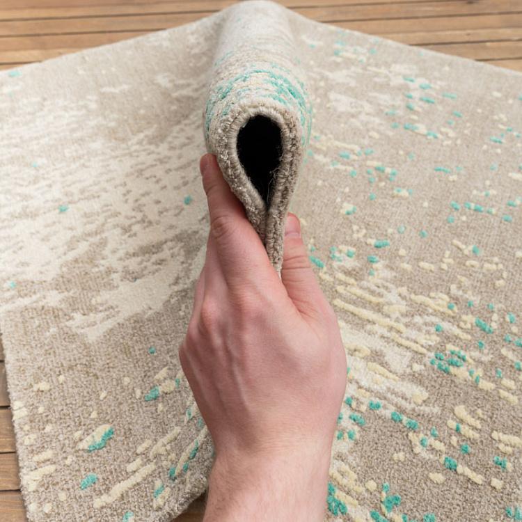 Прикроватный ковёр с коротким ворсом Стратосфера зелёного цвета Stratosphere Green