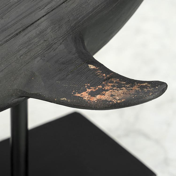 Статуэтка на подставке Две чёрные рыбы Black Fish On Base