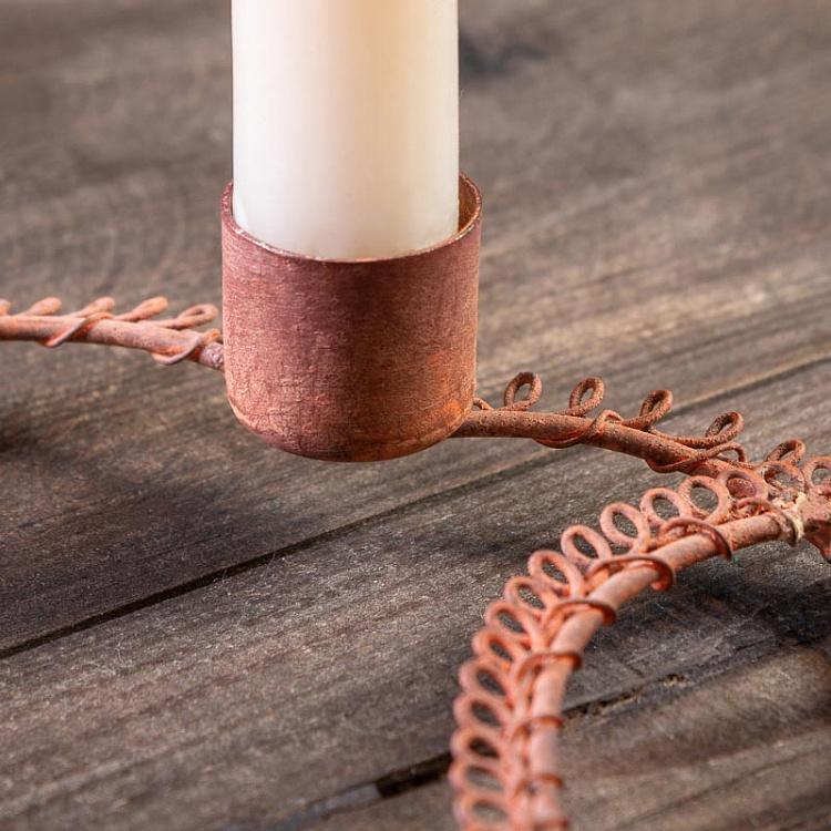 Подсвечник Два сердца Double Heart Candleholder Rusty Finish
