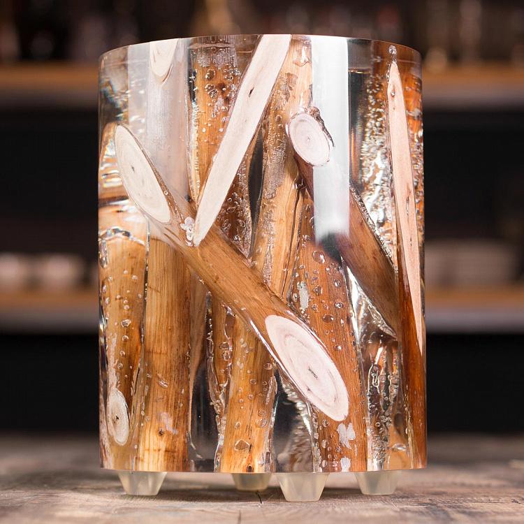 Круглая статуэтка с ветками деревьев Кисими F163 Kisimi Driftwood Logs Cylinder Side Table