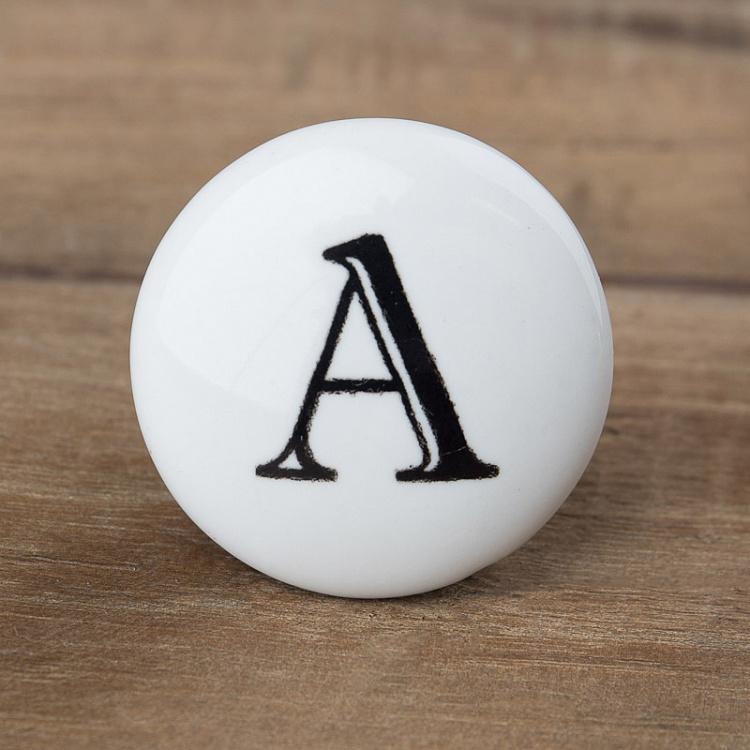 Мебельная ручка-кнопка Алфавит A Alphabet Knob A