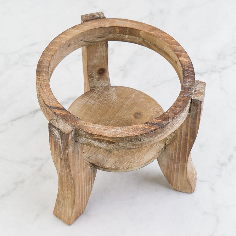 Ваза-бутыль стеклянная на деревянной подставке Bottle Vase With Wooden Stand