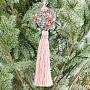 Новогодняя подвеска Multicolored Heart Pendant With Pink Tassel 19 cm
