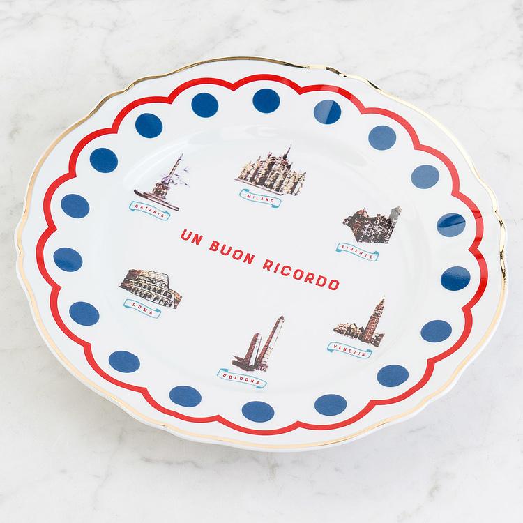 Обеденная тарелка Хорошие воспоминания Памятники Un Buon Ricordo Dinner Plate Monumenti